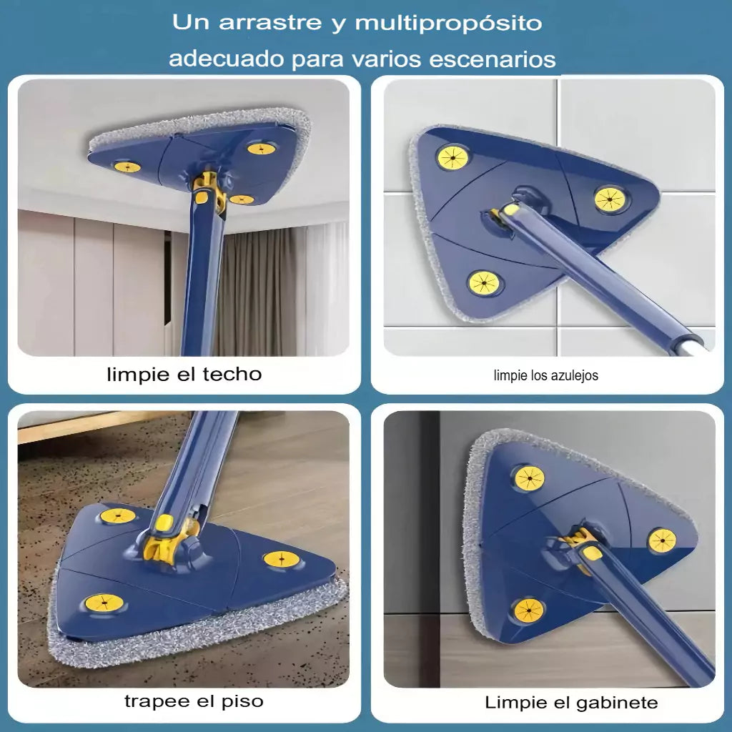 Mopa Fregona Triangular De Limpieza Ajustable Giratoria de 360°