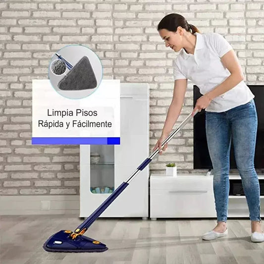 Mopa Fregona Triangular De Limpieza Ajustable Giratoria de 360°